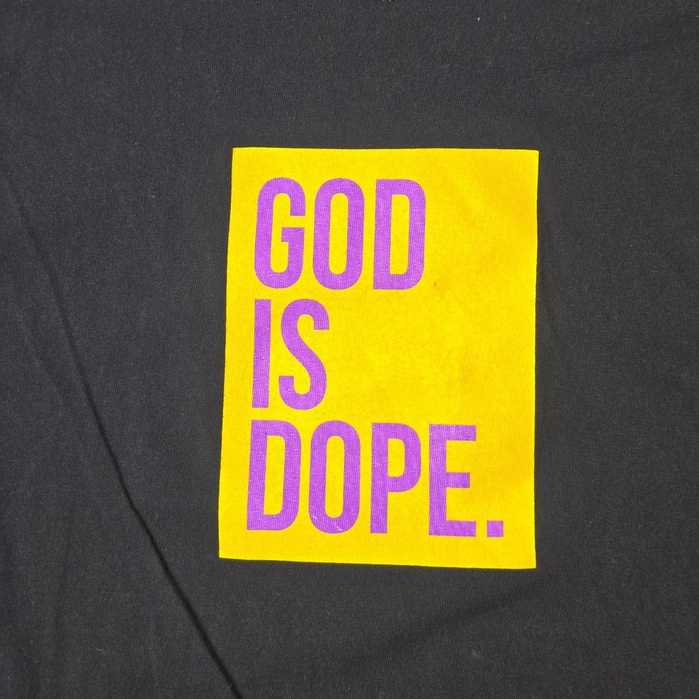 God Is Dope Kobe Bryant Mamba #24 T-Shirt Men's Size L Black Yellow Purple Laker - Picture 4 of 13